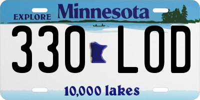 MN license plate 330LOD