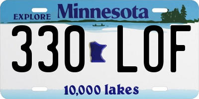 MN license plate 330LOF