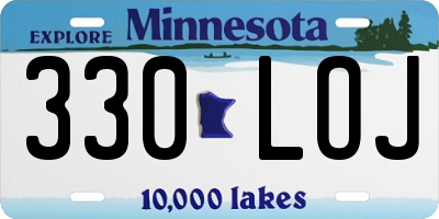 MN license plate 330LOJ