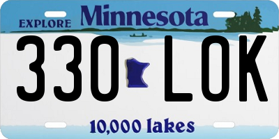 MN license plate 330LOK