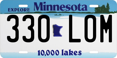 MN license plate 330LOM