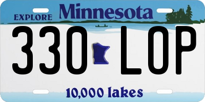 MN license plate 330LOP