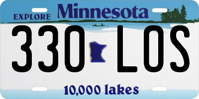 MN license plate 330LOS