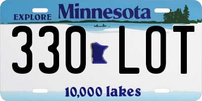 MN license plate 330LOT