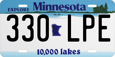 MN license plate 330LPE