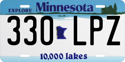 MN license plate 330LPZ