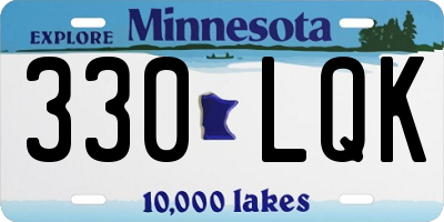 MN license plate 330LQK