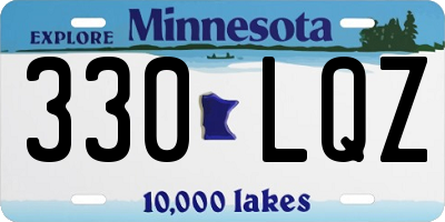MN license plate 330LQZ