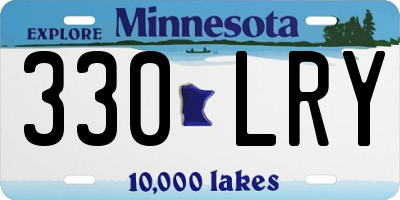 MN license plate 330LRY