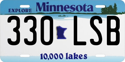 MN license plate 330LSB