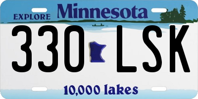 MN license plate 330LSK