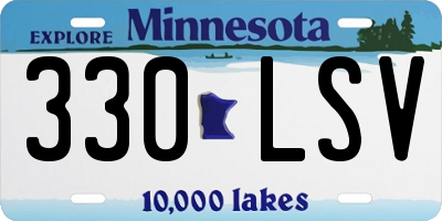 MN license plate 330LSV