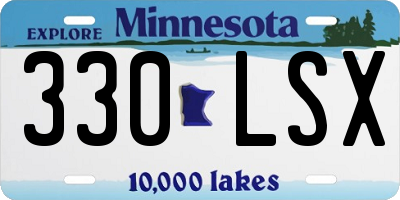 MN license plate 330LSX