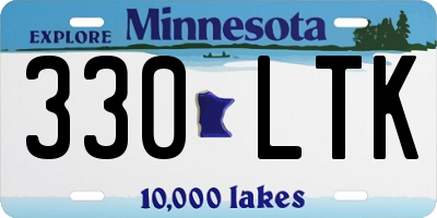 MN license plate 330LTK