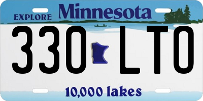 MN license plate 330LTO