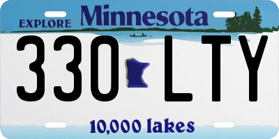 MN license plate 330LTY