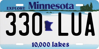 MN license plate 330LUA