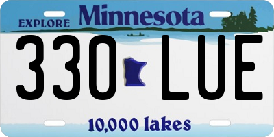 MN license plate 330LUE