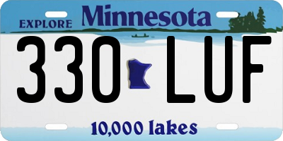 MN license plate 330LUF