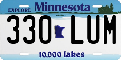 MN license plate 330LUM