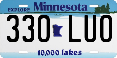 MN license plate 330LUO