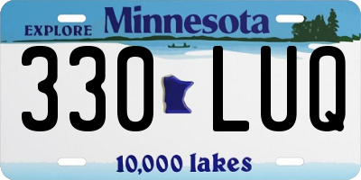 MN license plate 330LUQ