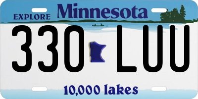 MN license plate 330LUU