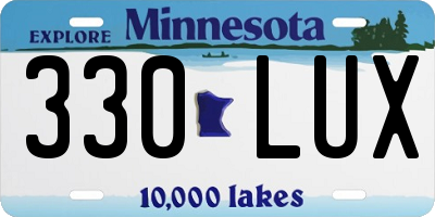 MN license plate 330LUX