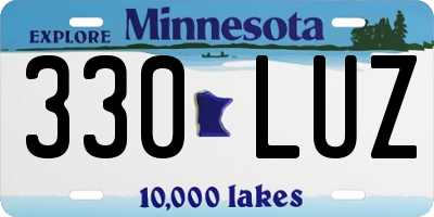 MN license plate 330LUZ