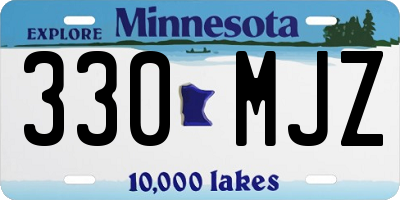 MN license plate 330MJZ
