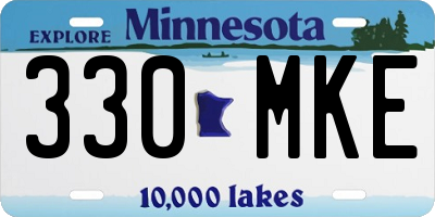 MN license plate 330MKE