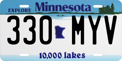 MN license plate 330MYV