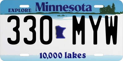 MN license plate 330MYW