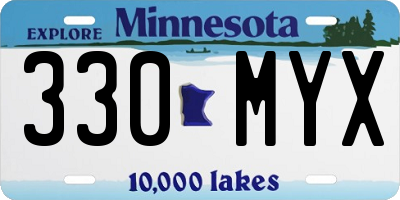 MN license plate 330MYX