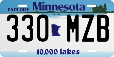 MN license plate 330MZB