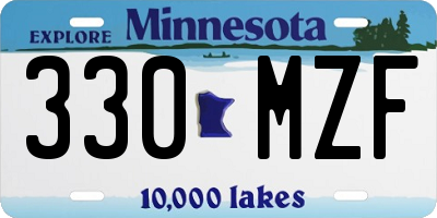 MN license plate 330MZF
