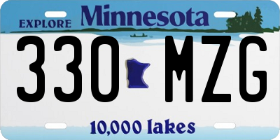 MN license plate 330MZG