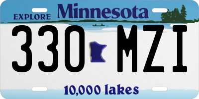 MN license plate 330MZI