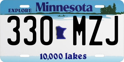 MN license plate 330MZJ