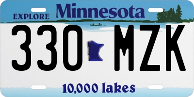 MN license plate 330MZK