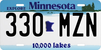 MN license plate 330MZN