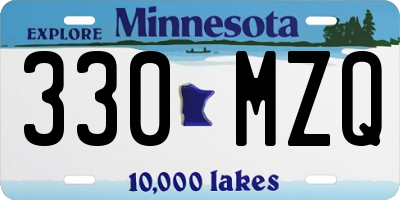 MN license plate 330MZQ
