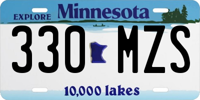 MN license plate 330MZS