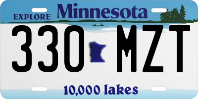 MN license plate 330MZT