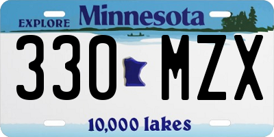 MN license plate 330MZX