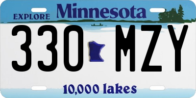 MN license plate 330MZY
