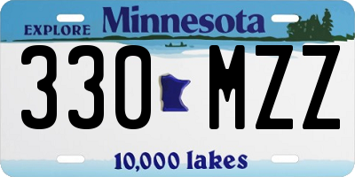 MN license plate 330MZZ