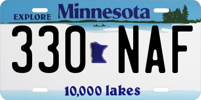 MN license plate 330NAF