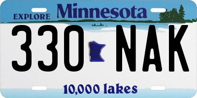 MN license plate 330NAK