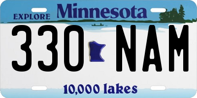 MN license plate 330NAM